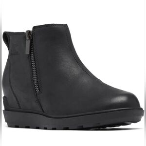 SIZE 9 Sorel.  Evie  Waterproof Women's Sleek Black Wedge Booties